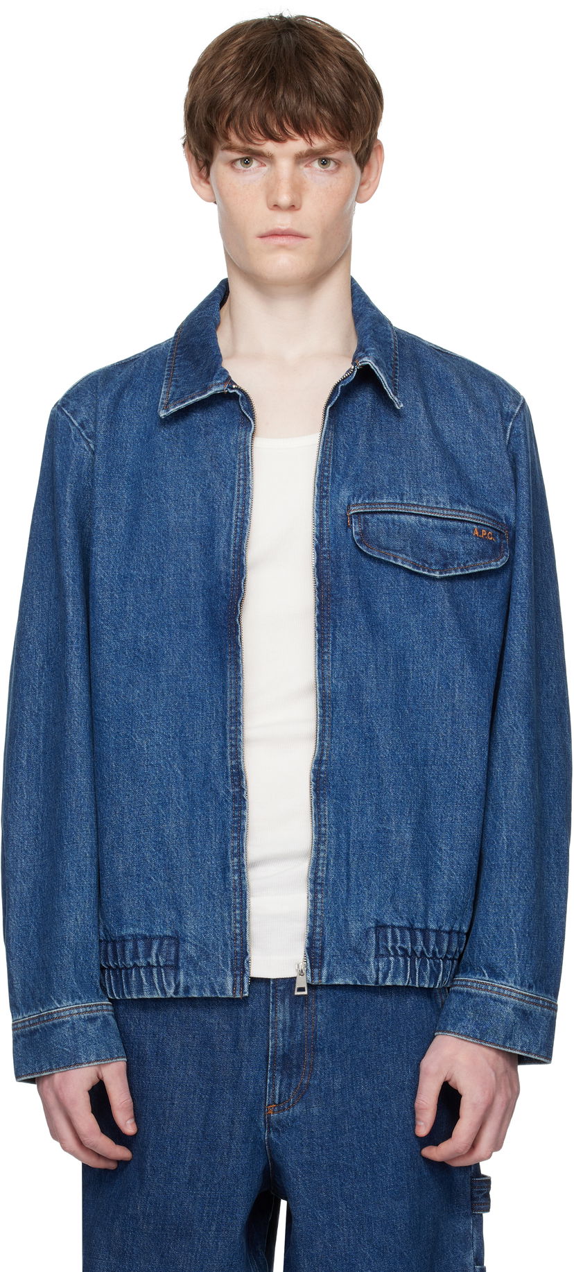 Takki A.P.C. A.P.C. Fabrizio Zippé Denim Jacket Sininen | COHJK-H32015