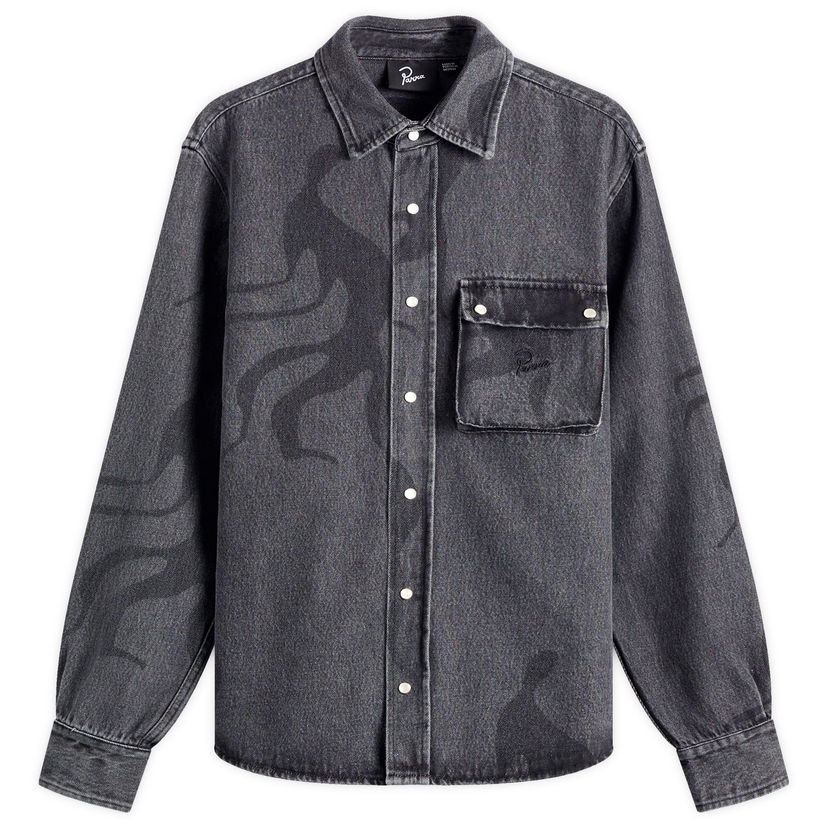Paita By Parra Parra Stalkers Denim Shirt, Size Large Harmaa | 53130-GRY