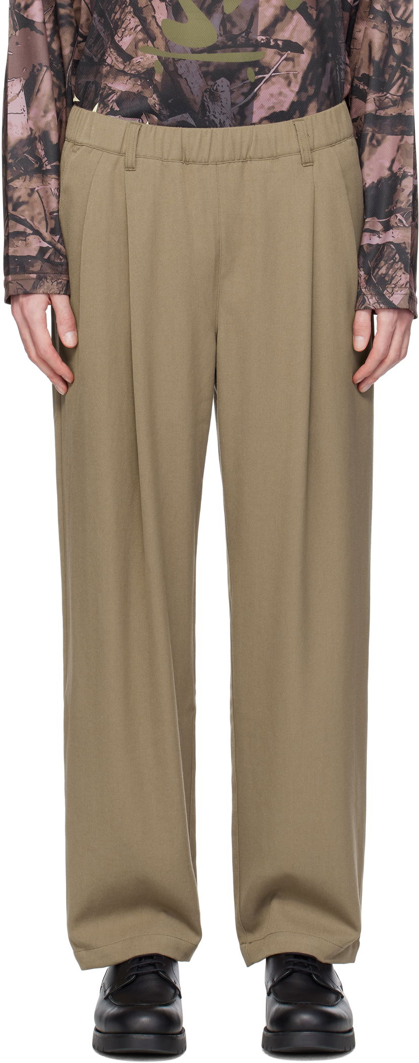 Housut Dime Dime Pleated Twill Trousers Beige | DIMESP2514CAM