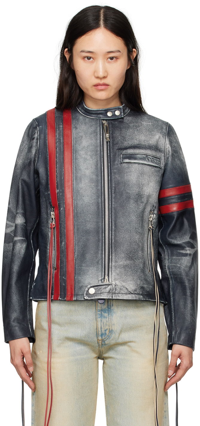 Takki Eytys EYTYS Damon Leather Jacket Tummansininen | A335001