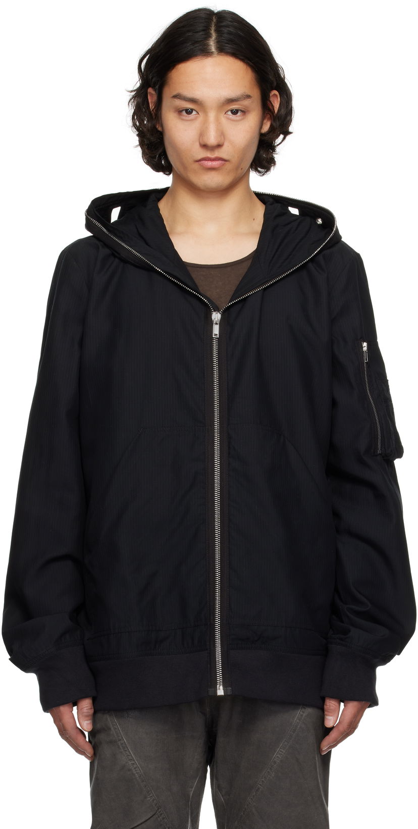 Huppari Rick Owens Rick Owens DRKSHDW Hollywood Flight Bomber Jacket Musta | DU01E3772 NR