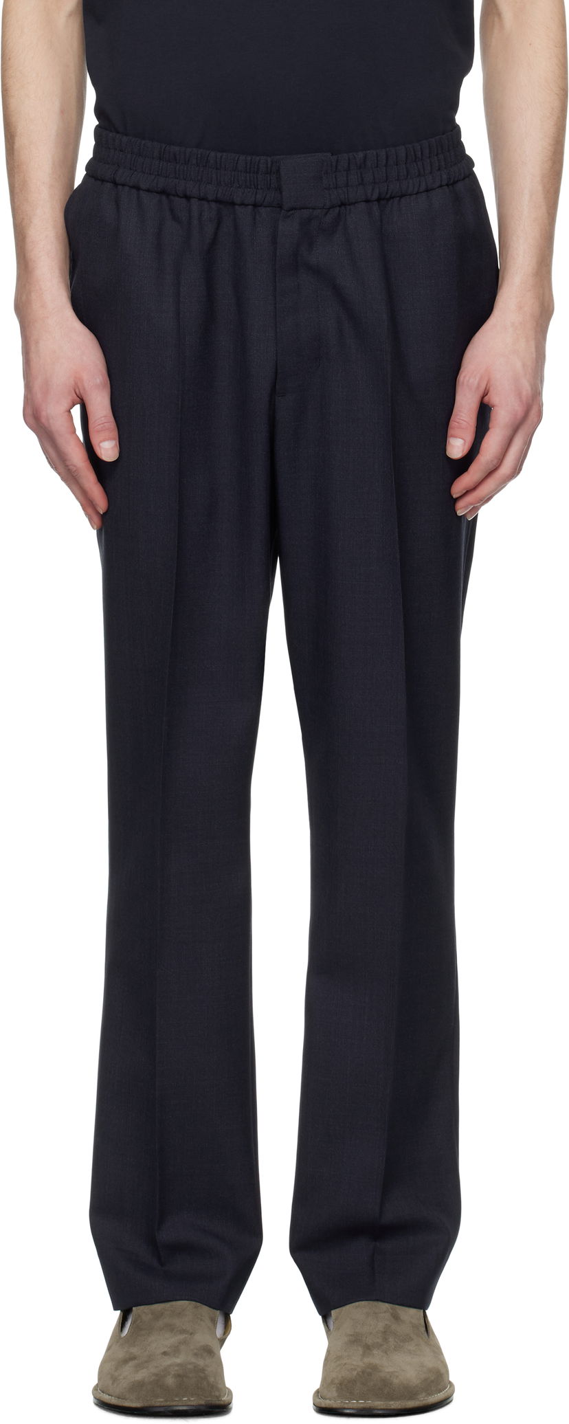 Housut AMI AMI Paris Elasticated Waist Trousers Tummansininen | HTR226.WV0043