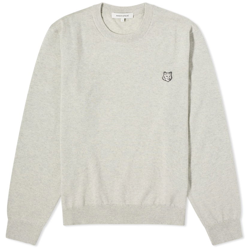 Villapaita MAISON KITSUNÉ Patch Crew Jumper Harmaa | MM00815KT1036-H120