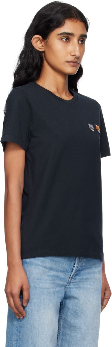 T-paita MAISON KITSUNÉ Maison Kitsuné Double Fox Head T-Shirt Musta | OW011CFKJ0008, 1