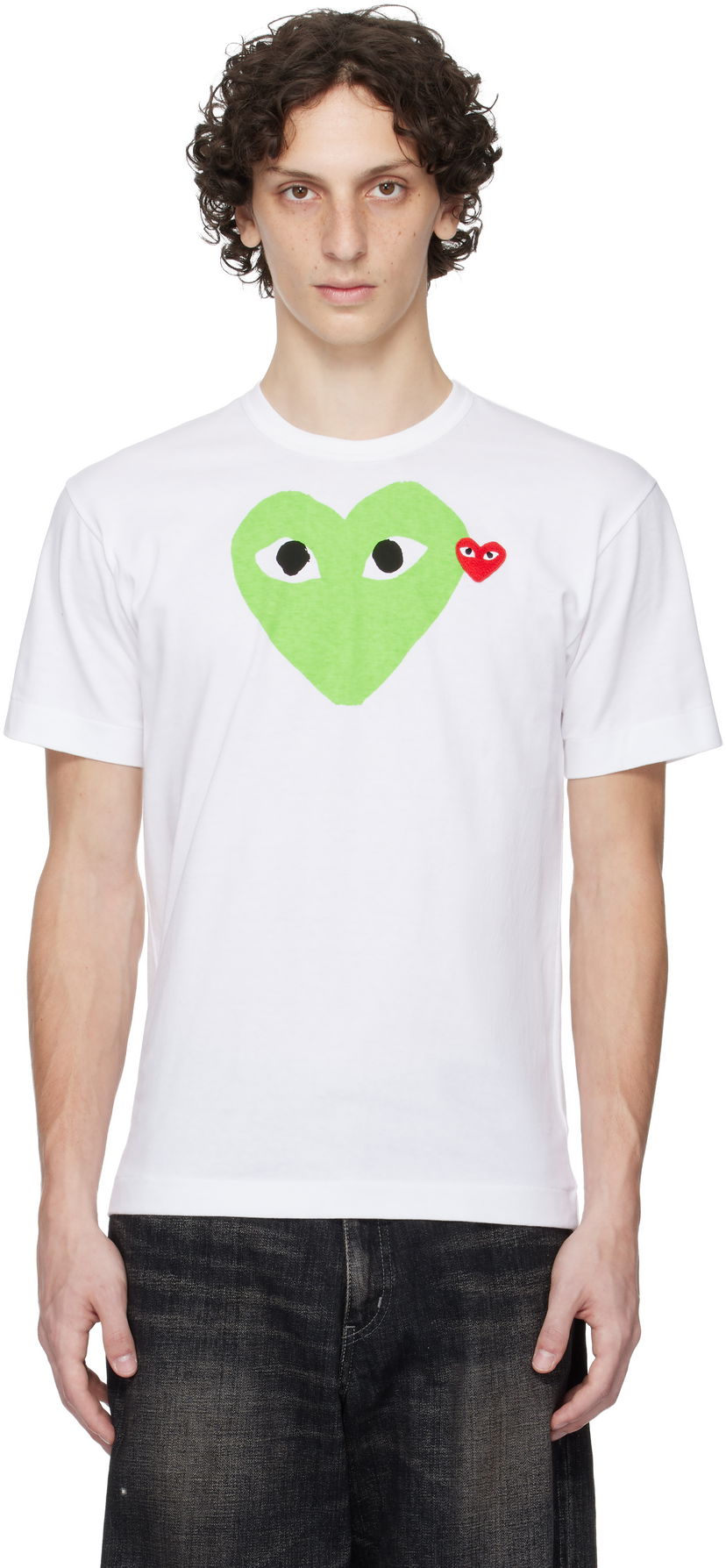 T-paita Comme des Garçons Play Pastel Heart & Emblem Tee Valkoinen | AX-T106-051