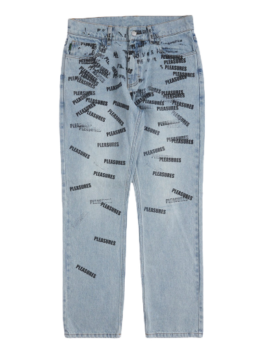 Jeans Pleasures Plop 5 Pocket Denim Washed Blue Sininen | P23SP040-BLUE