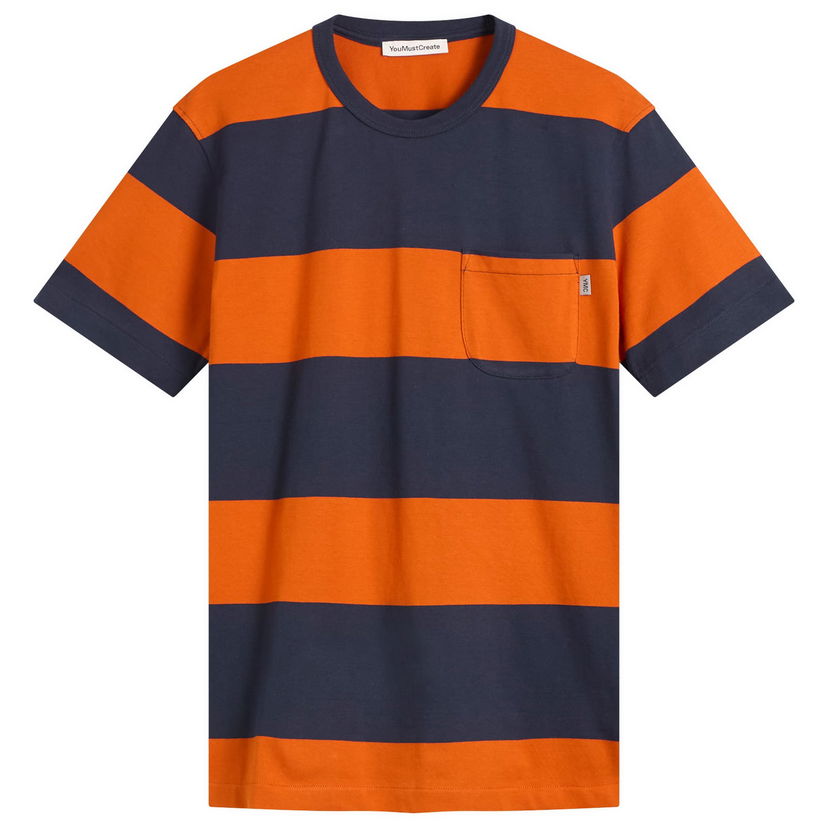 T-paita YMC YMC Wild Ones Block Stripe T-Shirt Oranssi | P6ZAM-40