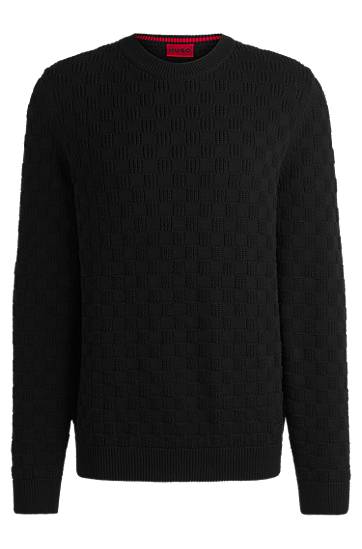 Villapaita BOSS Relaxed-Fit Jacquard Sweater Musta | 50531812