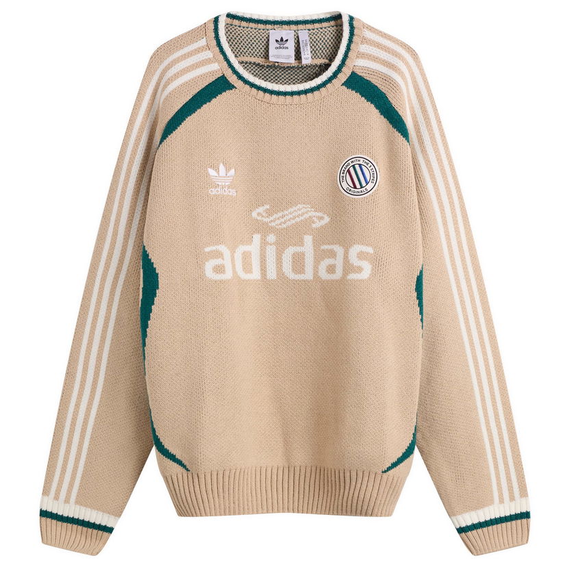 Villapaita adidas Originals Adicolor Crew Knit Beige | KQ5081