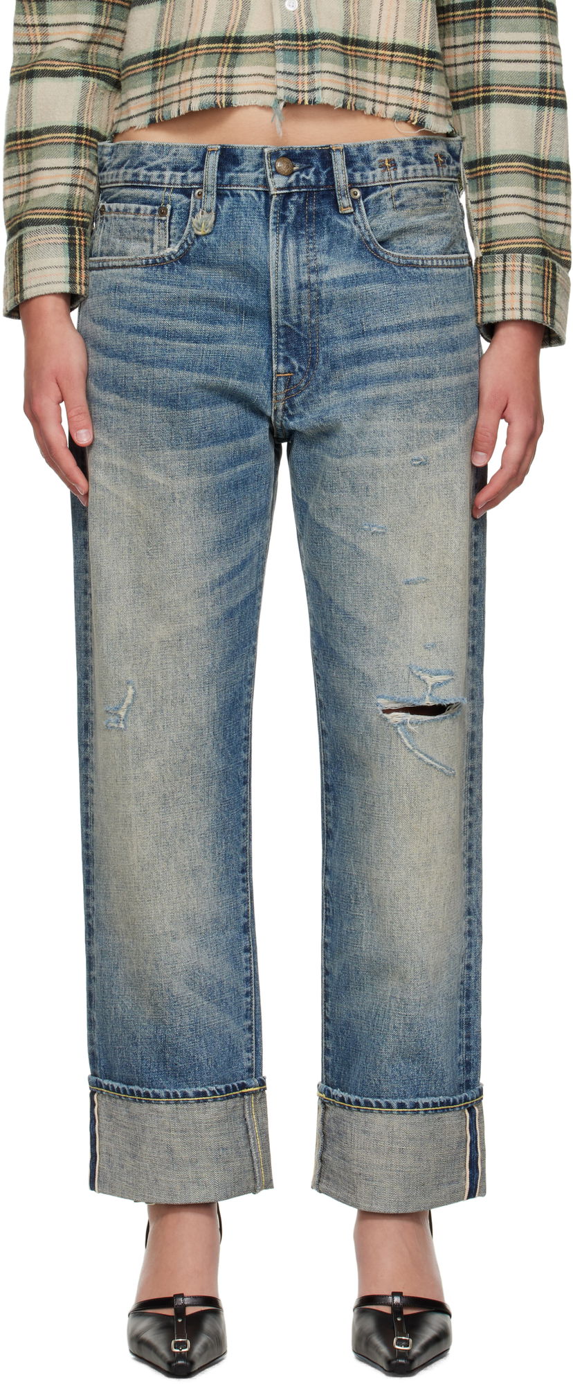 Jeans R13 R13 Cuffed Boyfriend Jeans Sininen | R13WD196-D324C