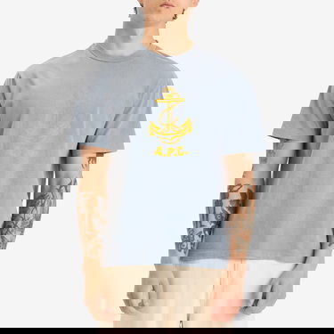 T-paita A.P.C. Men's Davy Anchor Print T-Shirt, Size Small Sininen | COHBS-H26518-IAC, 2