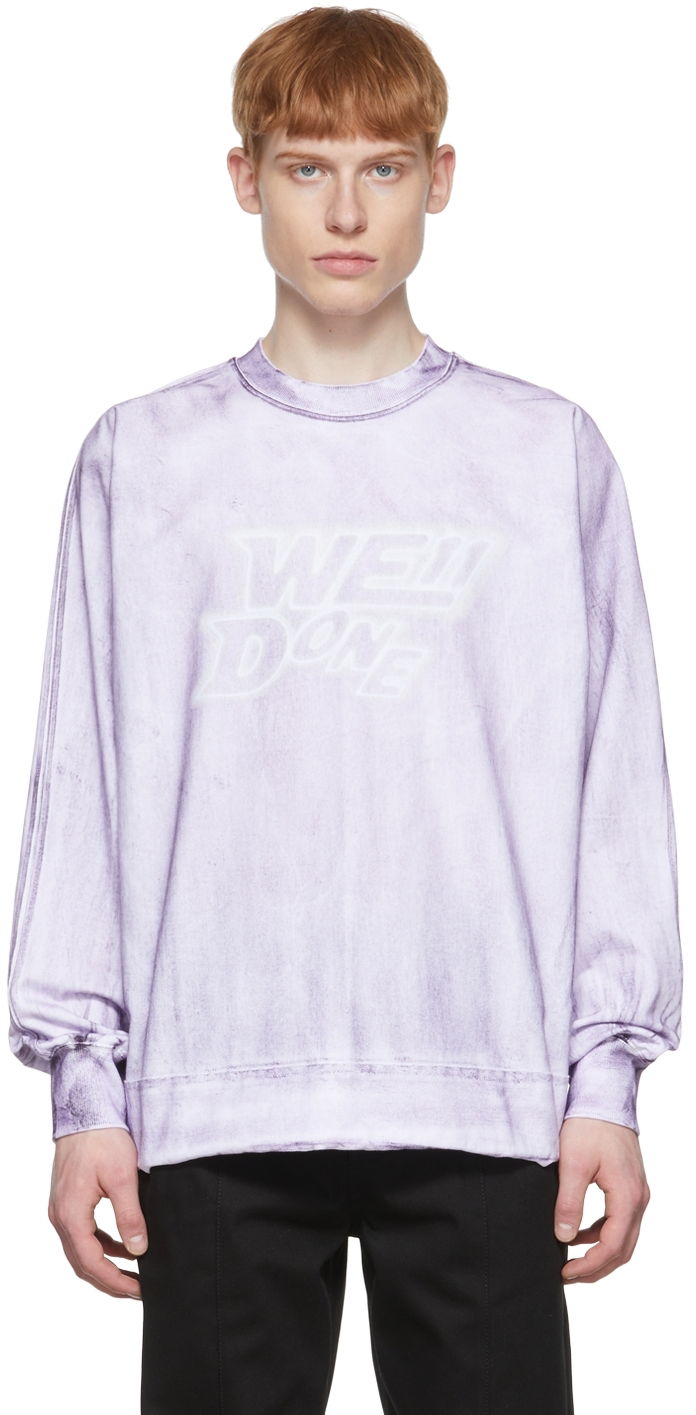 T-paita We11done We11done Cotton Long Sleeve T-Shirt Violetti | WD-TT1-22-580-U-PP