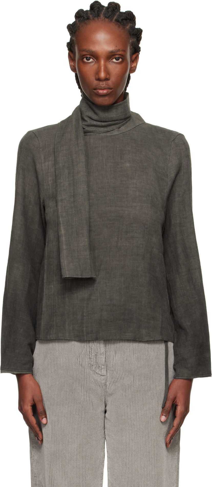 Paita OUR LEGACY Virtuous Draped Neck Blouse Harmaa | W4252VD
