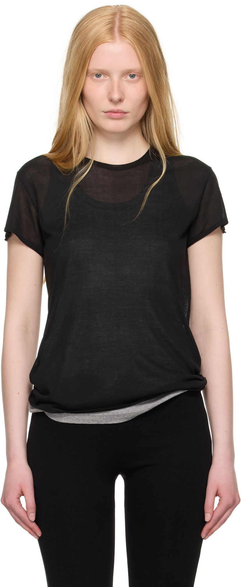 T-paita TOTEME TOTEME Silk T-Shirt Musta | 252-WRT0476-YA0173