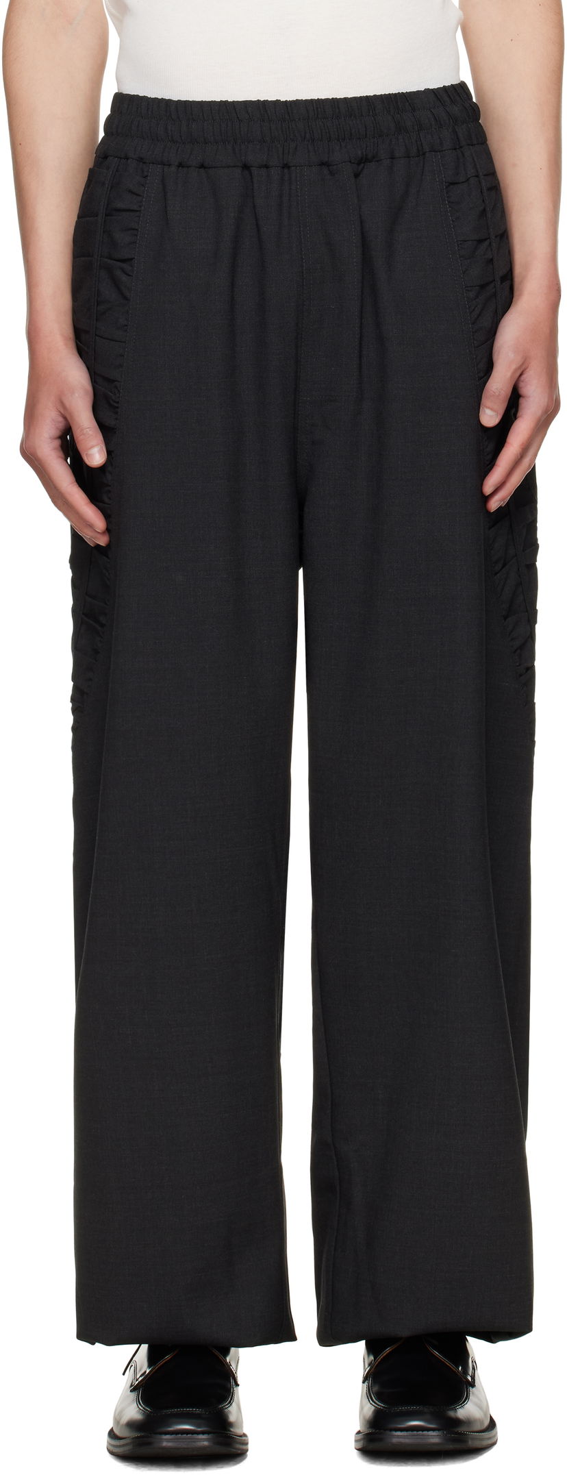 Housut sage NATION SAGE NATION Fossil Trousers Musta | S054 FOSSIL TROUSER TROPICAL W