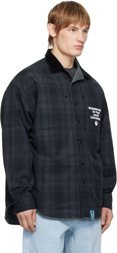 Paita AAPE by A Bathing Ape AAPE by A Bathing Ape Reversible Logo Button Down Shirt Harmaa | AAPSTM8502XXNBKL, 3