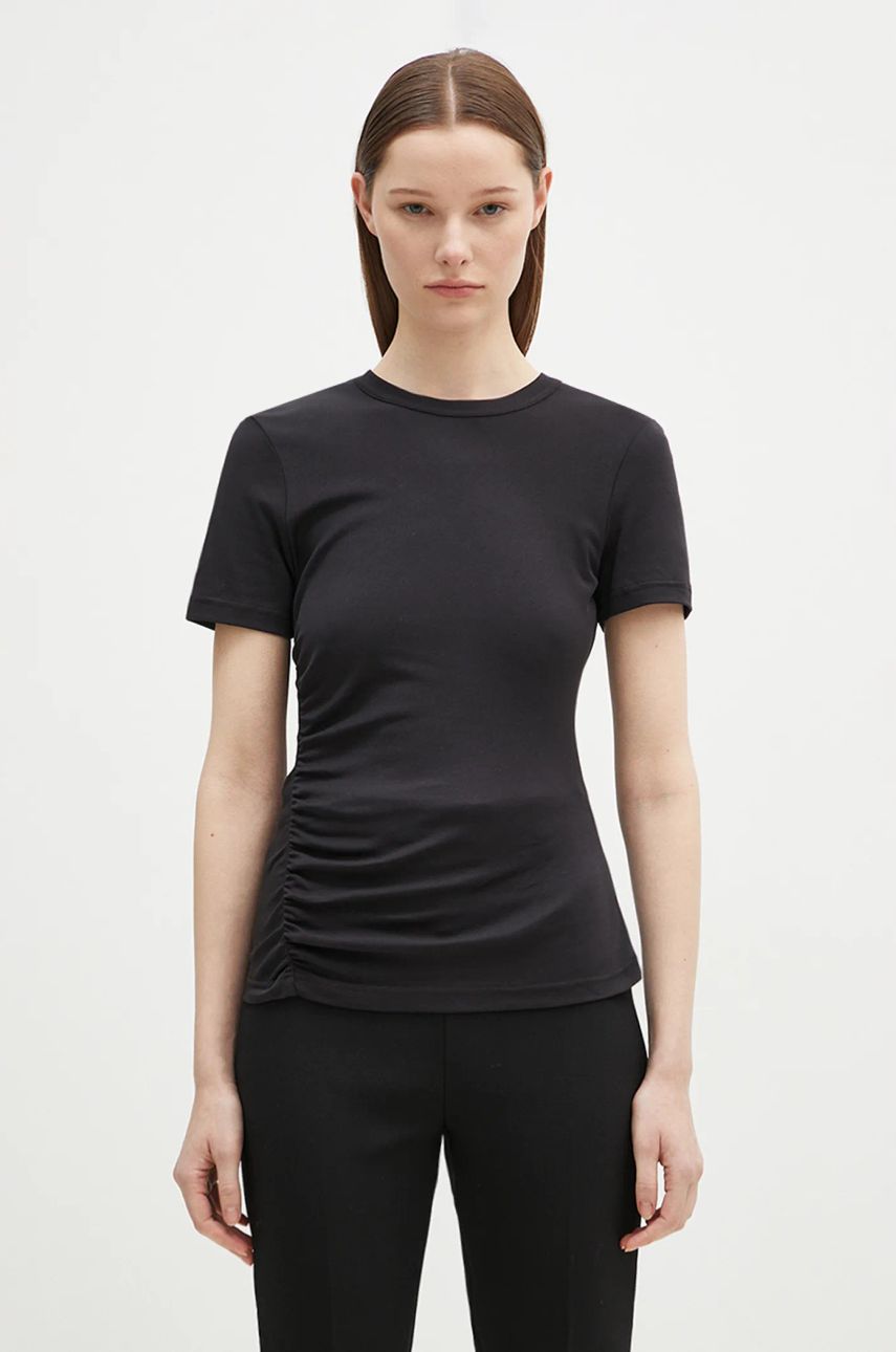 T-paita Samsoe Samsoe Samsoe Samsoe Saevelyn Fitted T-Shirt Musta | F24400022, 0