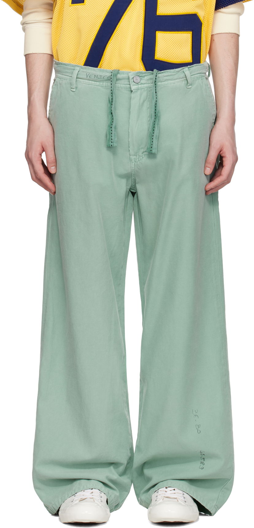 Cargo housut ERL ERL Distressed Chino Trousers Vihreä | ERL10P005