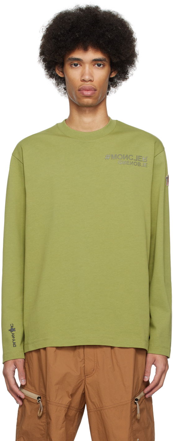 T-paita Moncler Grenoble Manica Lunga T-Shirt Vihreä | J10978D0000183927
