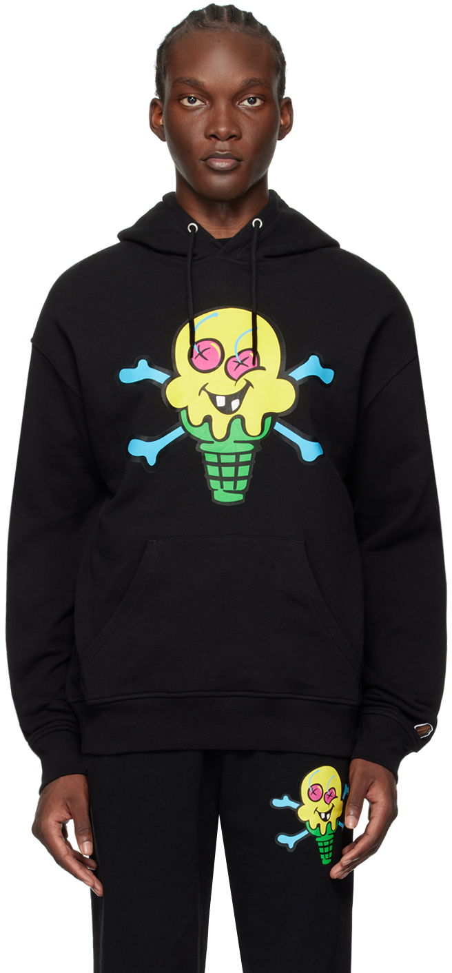 Huppari BBC IceCream ICECREAM Cones & Bones Popover Hoodie Musta | IC24226