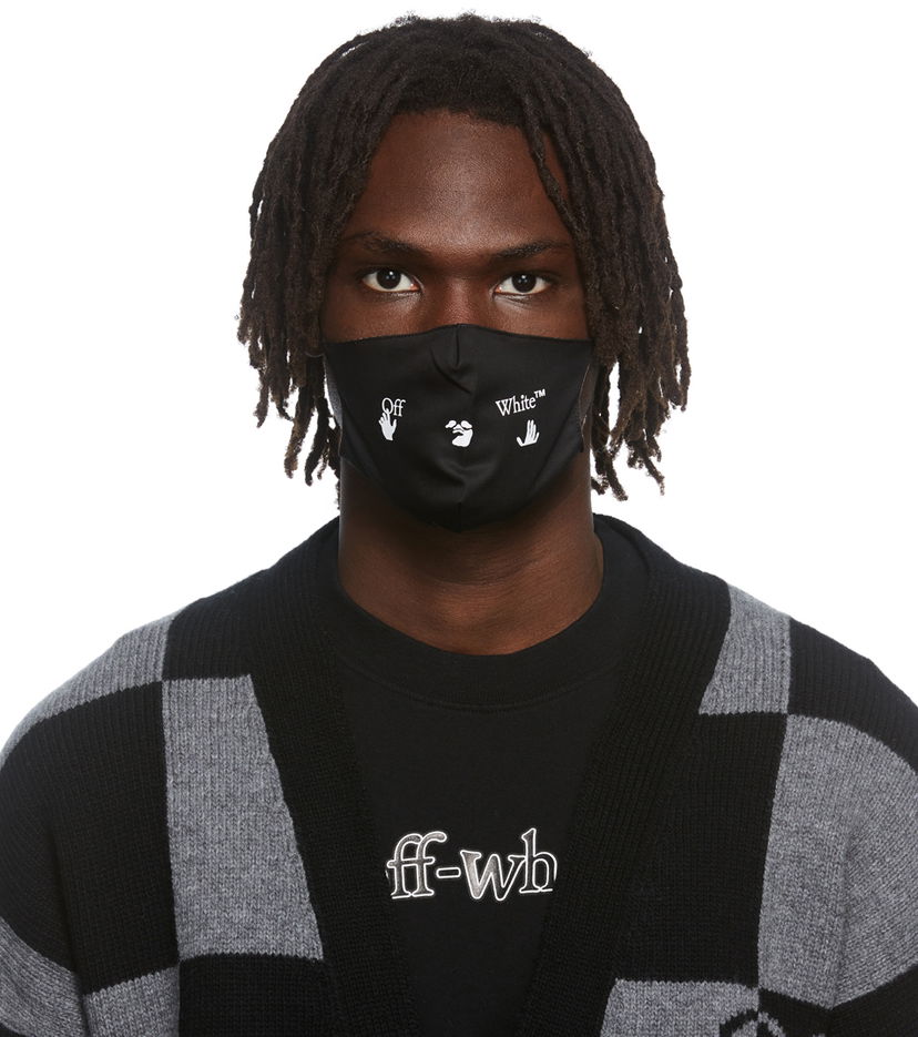 Asusteet Off-White Off-White Logo Print Face Mask Musta | OMRG003F21FAB0051001