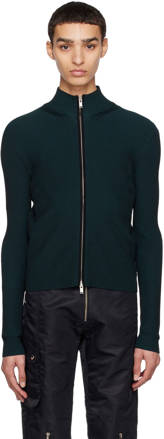 Villapaita Dion Lee Angled Rib Zip-Up Sweater Tummansininen | C7153R23