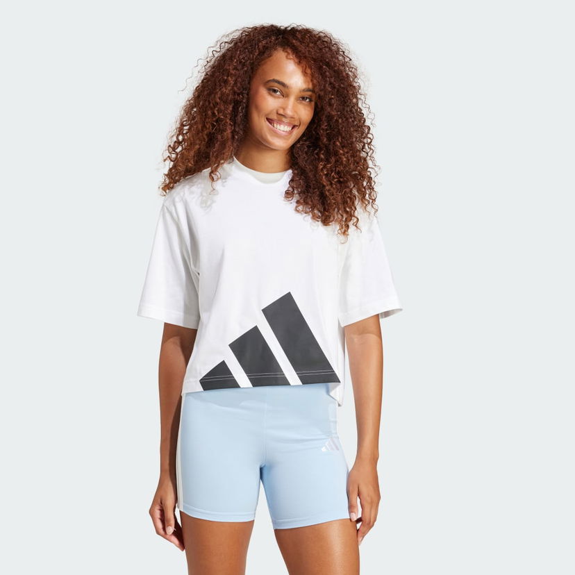 T-paita adidas Performance Big Logo Boyfriend Fit T-Shirt Valkoinen | JG8737