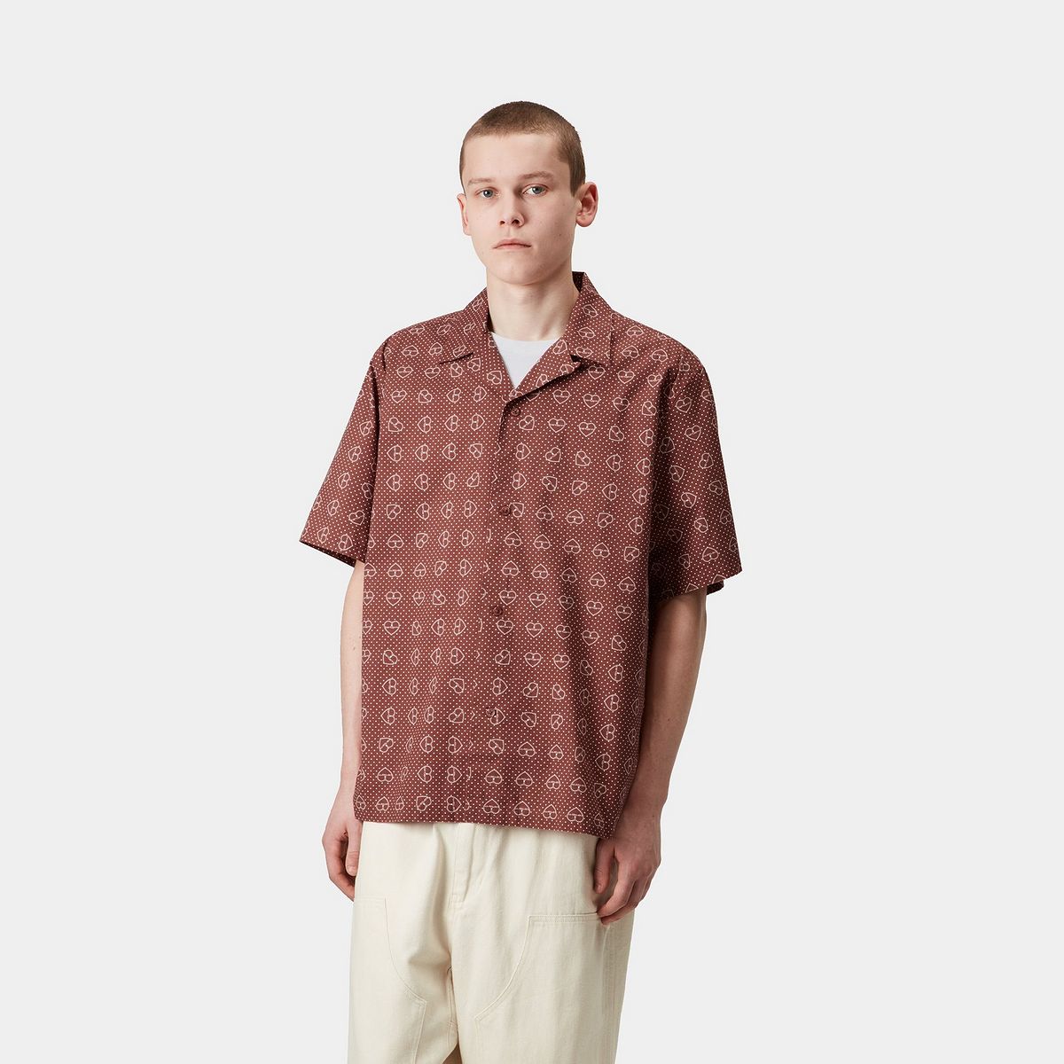 Paita Carhartt WIP Carhartt WIP Furoshiki Print Short Sleeve Shirt Ruskea | I034549_15, 0