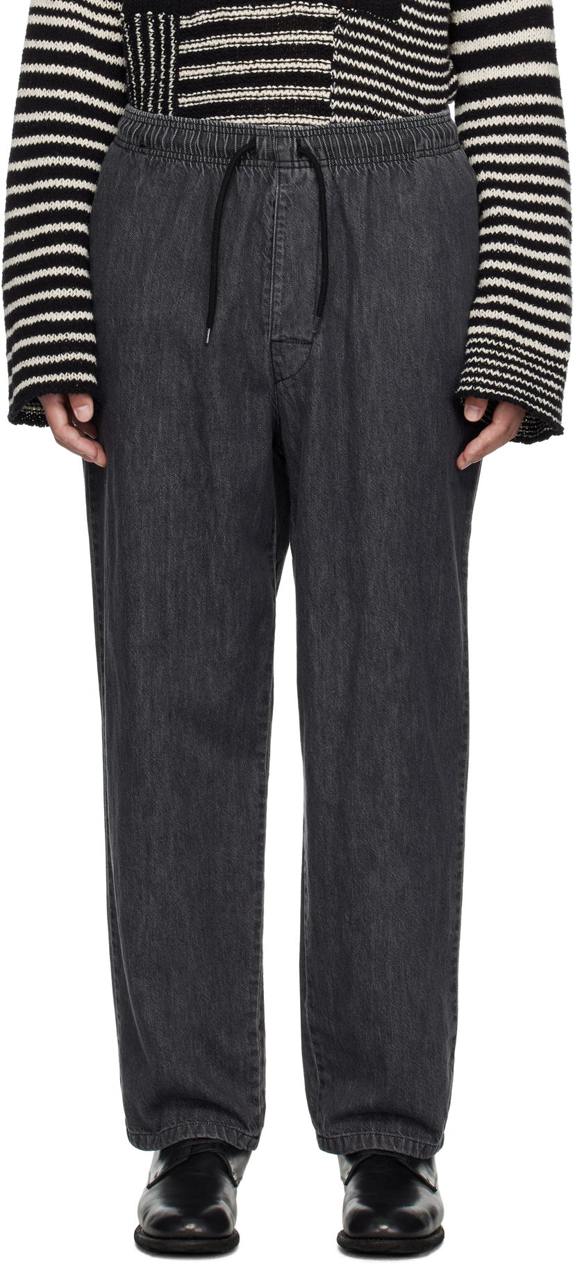 Jeans WTAPS Elasticated Waist Relaxed Fit Jeans Musta | 251CWDT-PTM03