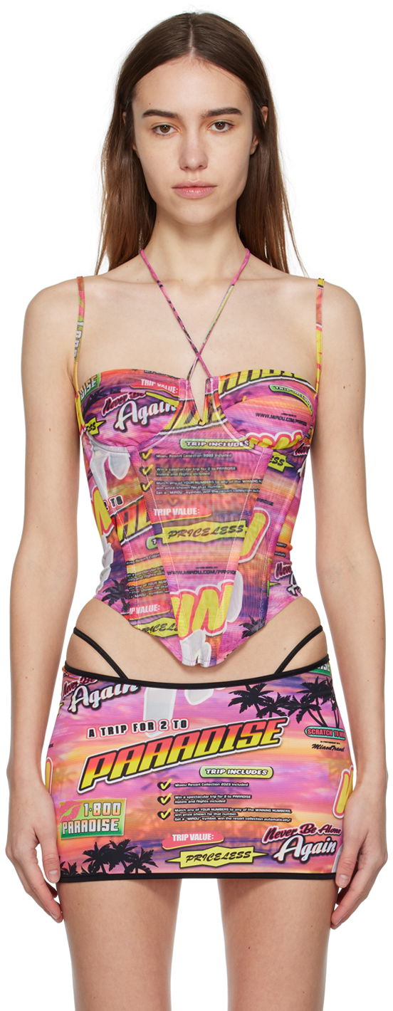 Hame Miaou Miaou Aphex Paradise Print Tank Top Vaaleanpunainen | 7046PM1LOT