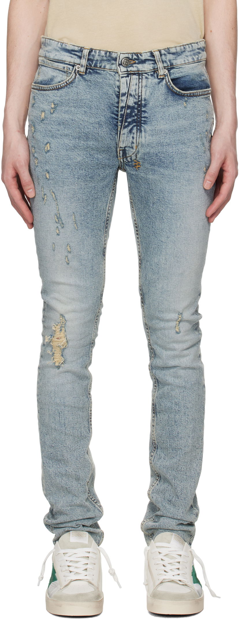 Jeans Ksubi Ksubi Van Winkle Distressed Slim Jeans Sininen | MSP25DJ017