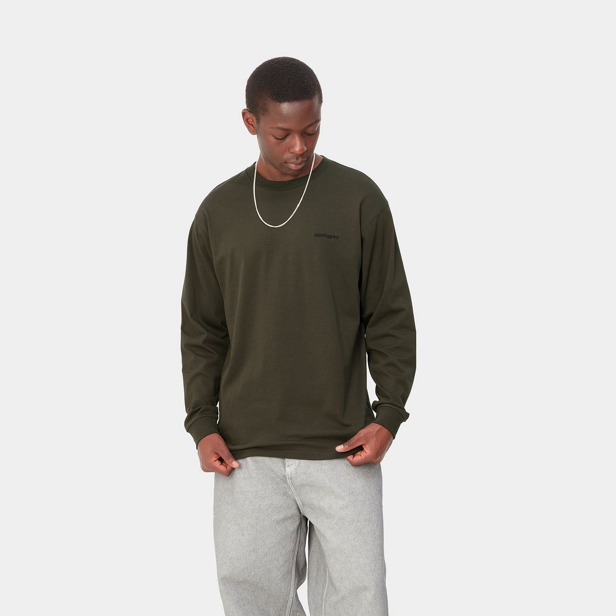T-paita Carhartt WIP Script Embroidery T-Shirt Musta | I032306_00P_XX, 1