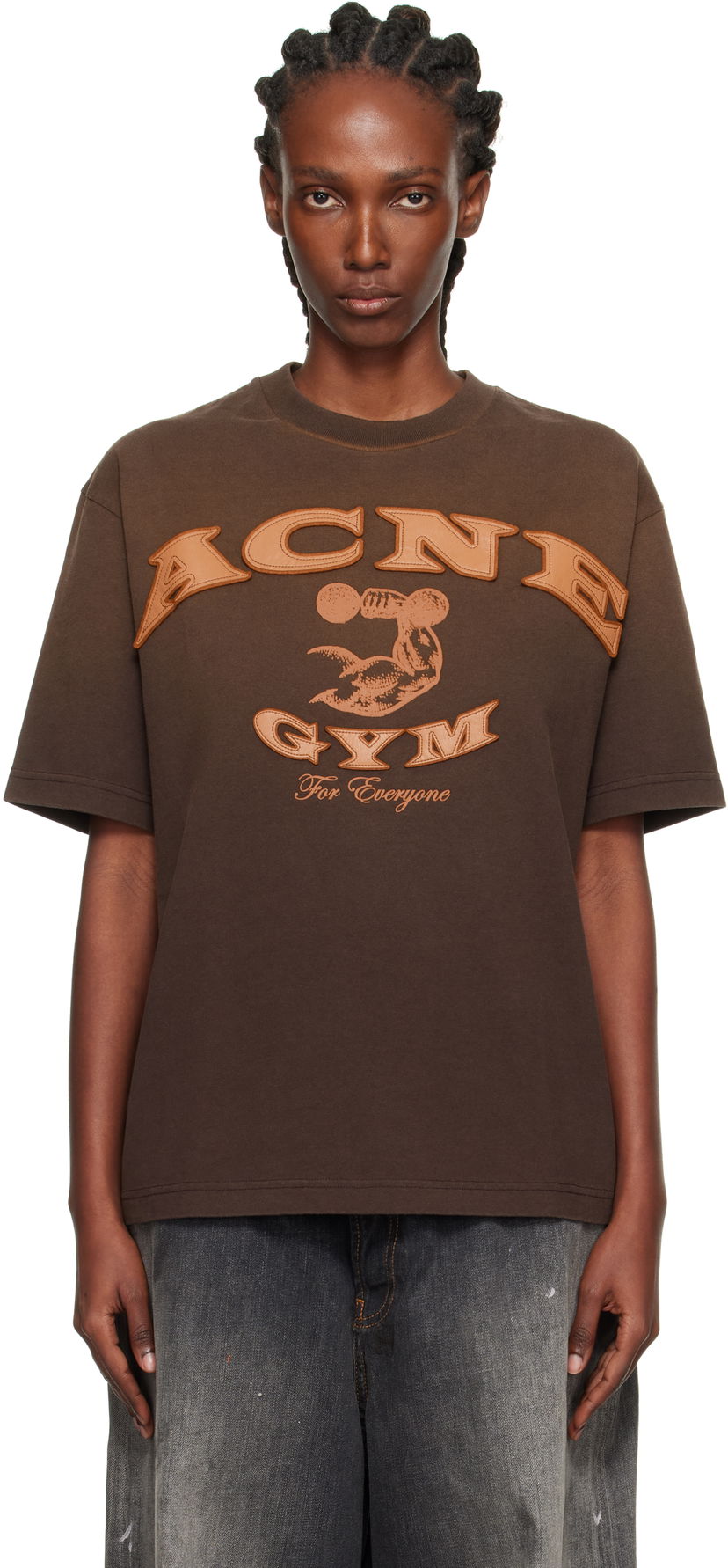 T-paita Acne Studios Acne Studios Logo Graphic T-Shirt Ruskea | CL0401-