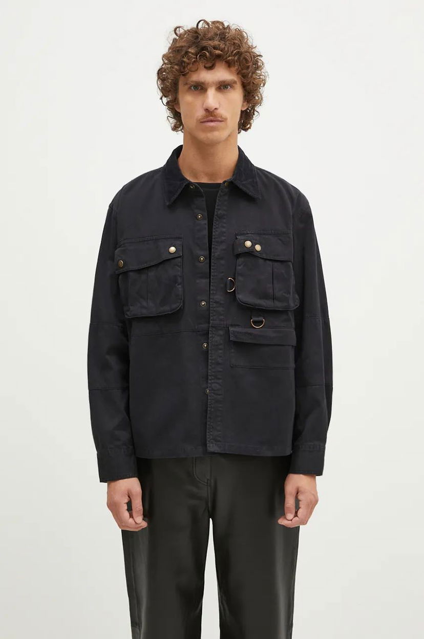 Paita Barbour Overshirt Twill Oakmoor Musta | MOS0380