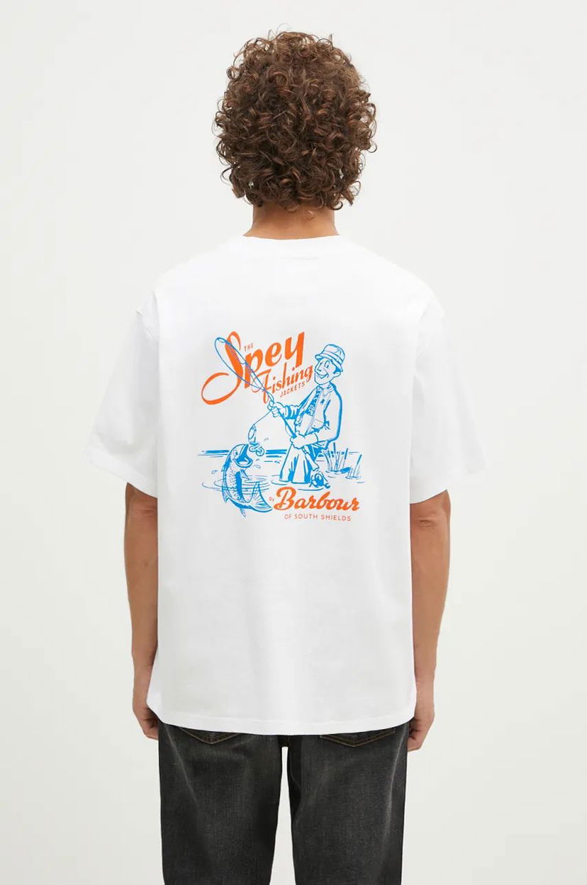 T-paita Barbour Bayard OS Graphic T-Shirt With Print Valkoinen | MTS1337