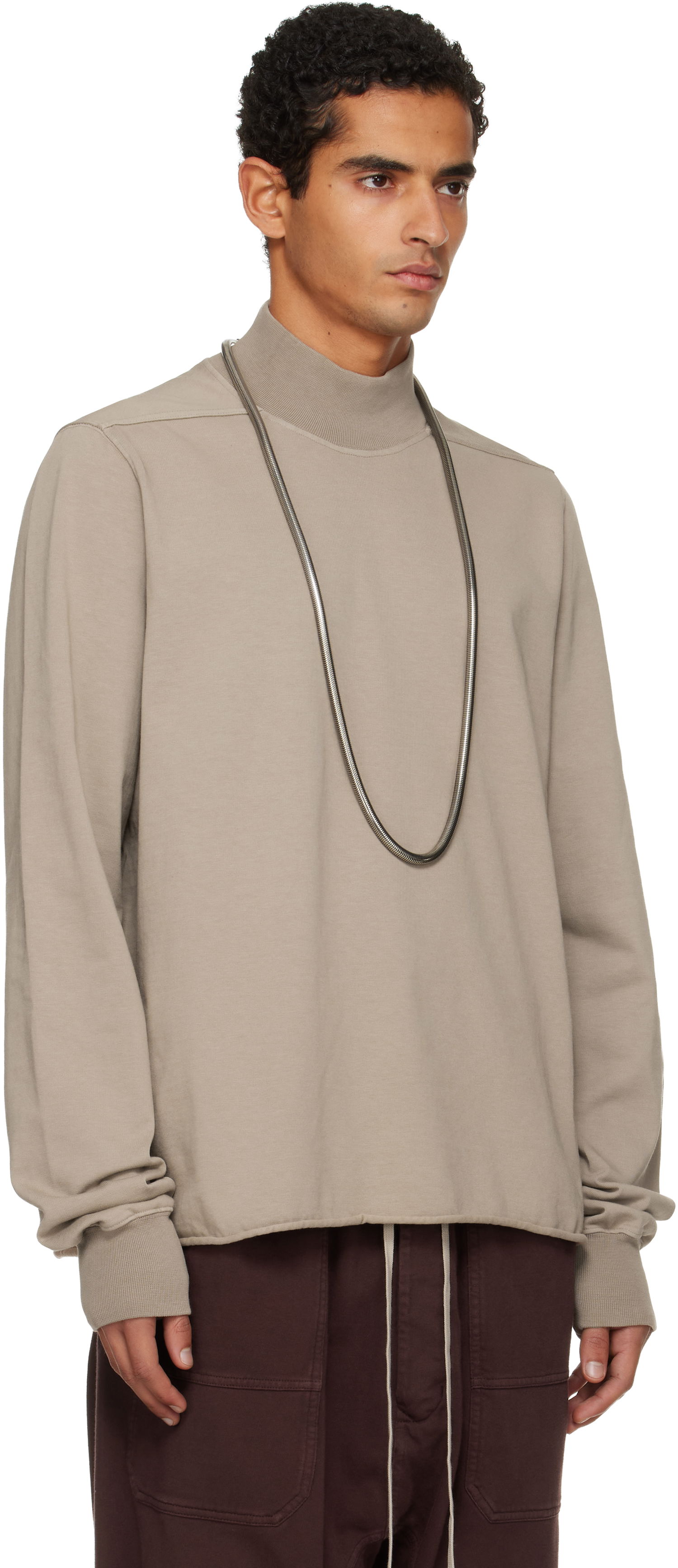 Villapaita Rick Owens Rick Owens DRKSHDW Concordians Headon DBL Turtleneck Beige | DU02E7263 RIG, 1