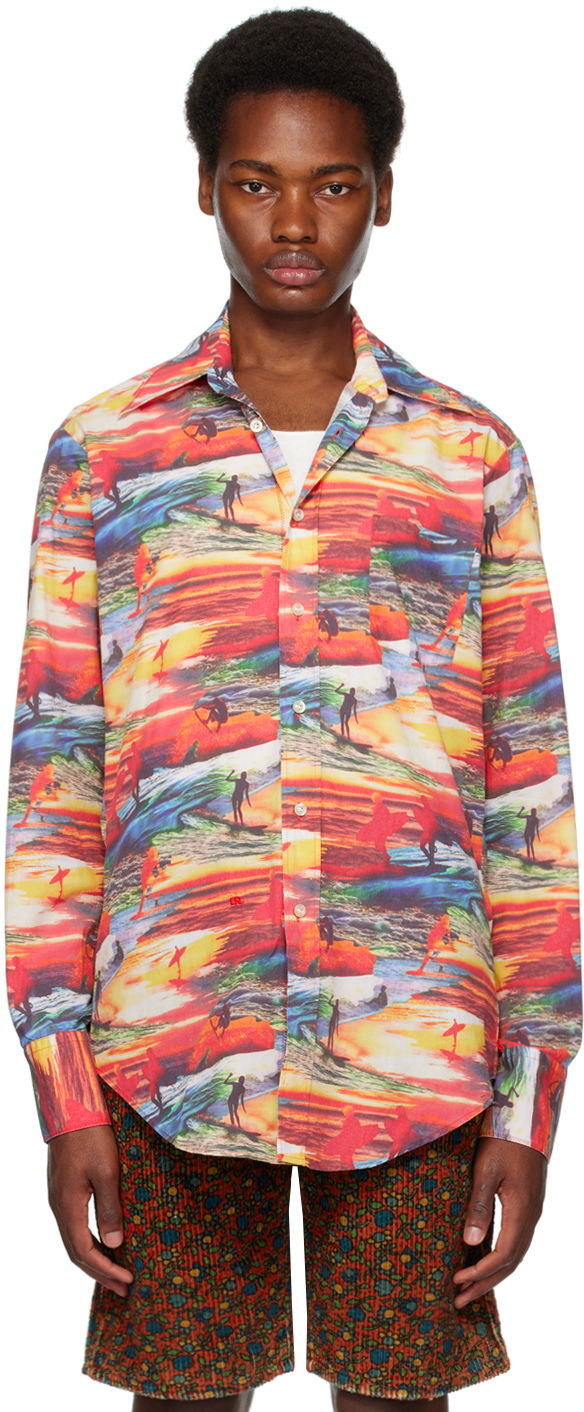 Paita ERL ERL Sunset Beach Print Shirt Monivärinen | ERL06B006