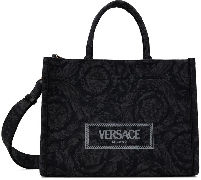 Käsilaukku Versace Black & Gray Barocco Athena Bag Musta | 1011562_1A09741