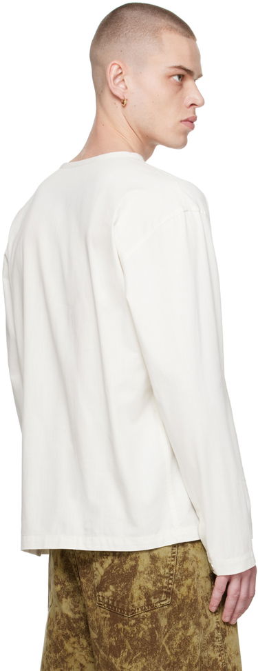 T-paita LEMAIRE Lemaire V-Neck Long Sleeve T-Shirt Valkoinen | TO1232 LF1253, 2