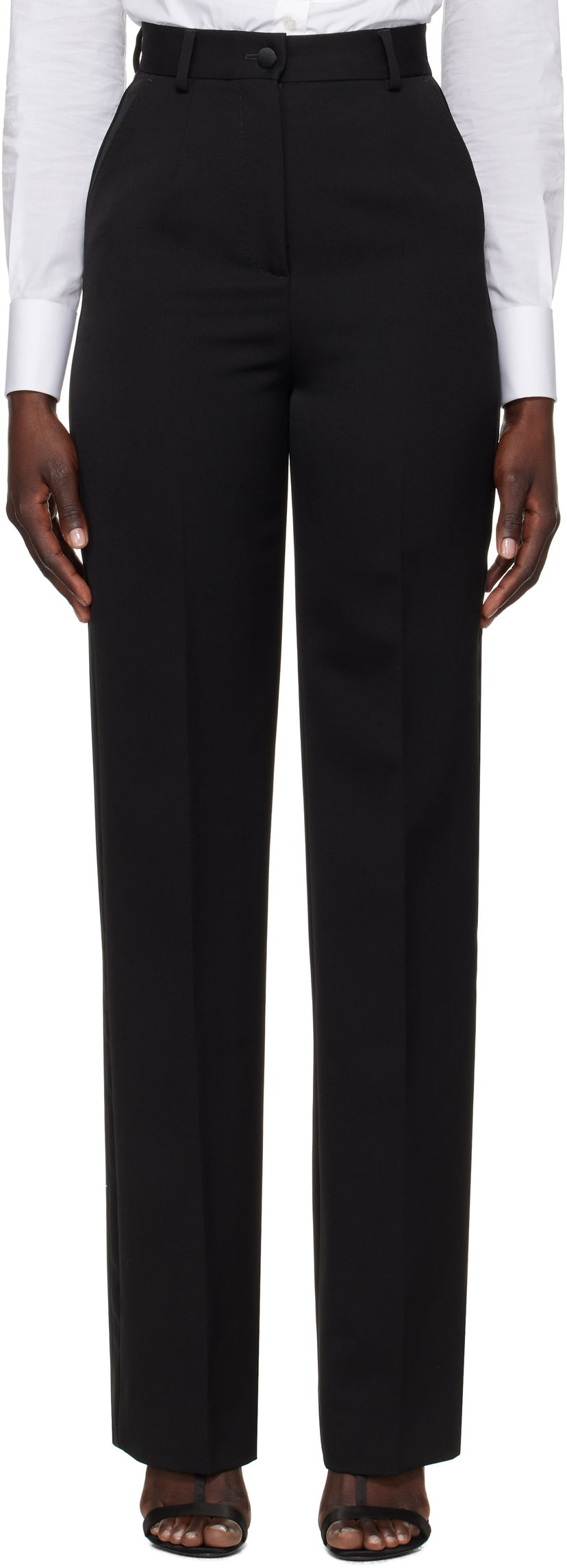 Housut Dolce & Gabbana Dolce&Gabbana Wool Tuxedo Trousers Musta | FTC8ZT FU21E