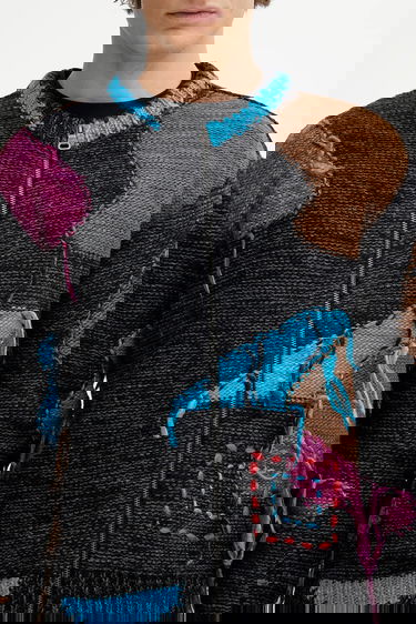 Villapaita Andersson Bell Andersson Bell Intarisa Zip-Up Crewneck Cardigan Monivärinen | atb1333u, 3