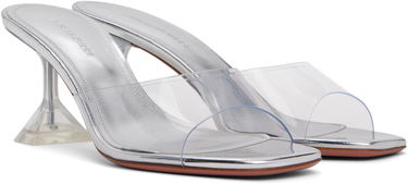 Kengänhoito Amina Muaddi Amina Muaddi Lupita Glass Slipper 70 Heeled Sandals Metallinen | LUPITA GLASS SLIPPER 70 PVC, 3