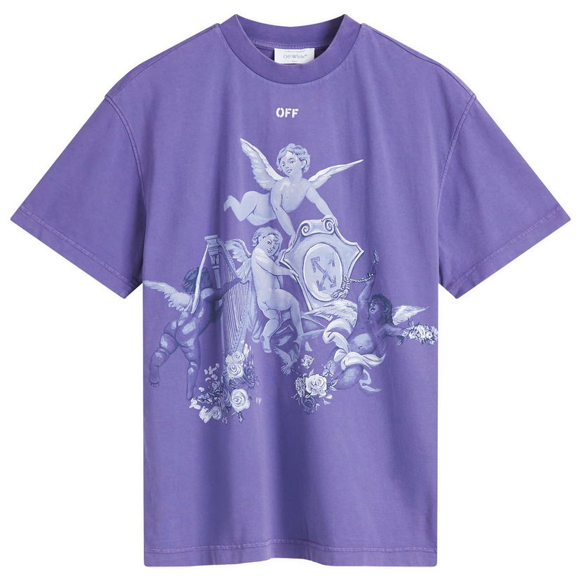 T-paita Off-White Framed Putti Regular T-Shirt Violetti | OWAA089S25JER0063701
