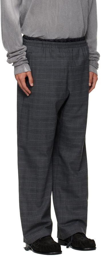 Housut Diesel P-Tilson Plaid Wide-Leg Trousers with Elasticated Waist Harmaa | A18485-0DEBS-9XXA, 1