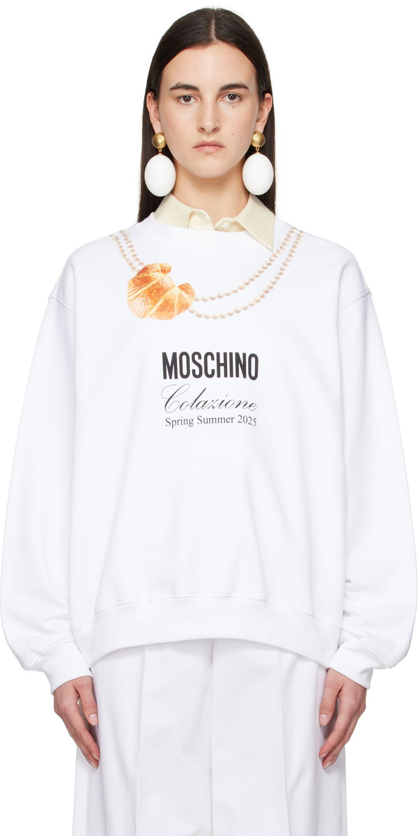 Villapaita Moschino Moschino Breakfast Sweatshirt Valkoinen | A170705281001