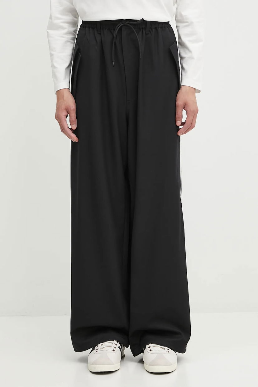 Housut Y-3 Y-3 Refined Wool Wide-Leg Trousers Musta | JX7275