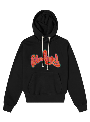 Huppari Palm Angels Script Logo Popover Hoody Musta | PMBB058F21FLE0051020