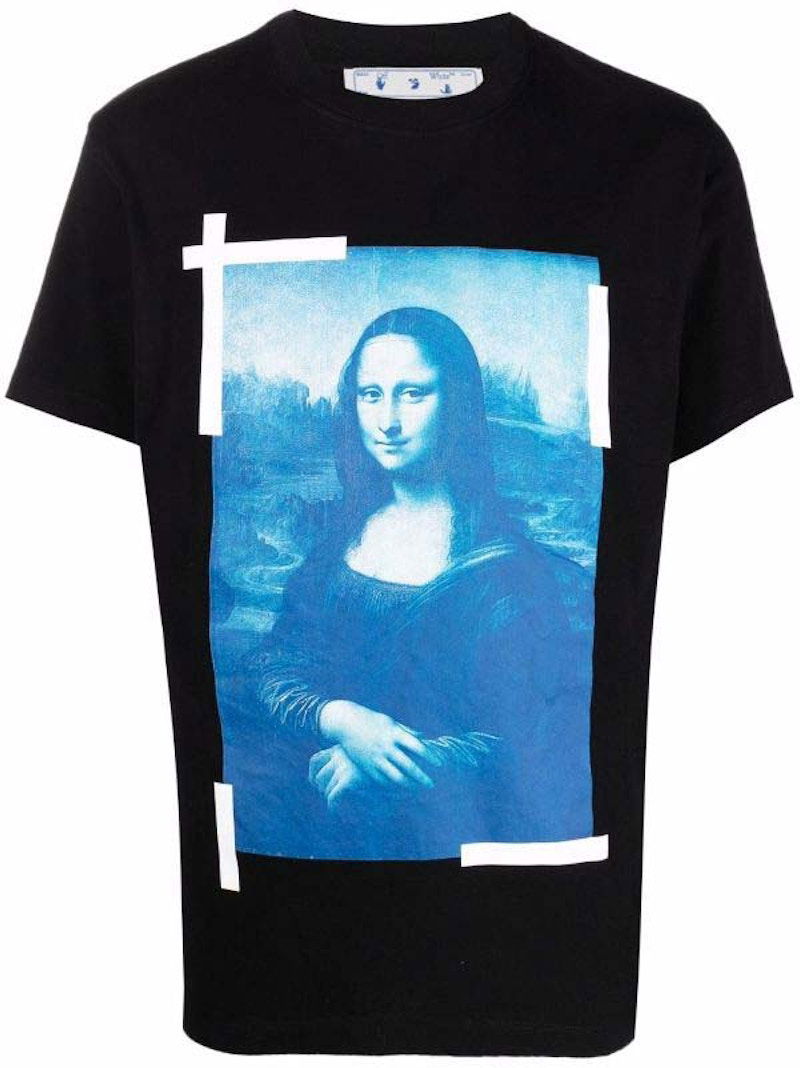 T-paita Off-White Slim-Fit Mona Lisa Graphic T-Shirt Musta | OMAA027C99JER0061045