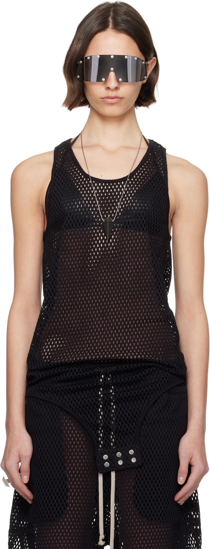 Tankkitoppi Rick Owens Rick Owens Champion Edition Basketball Mesh Tank Top Musta | CW01E1680 CHONET