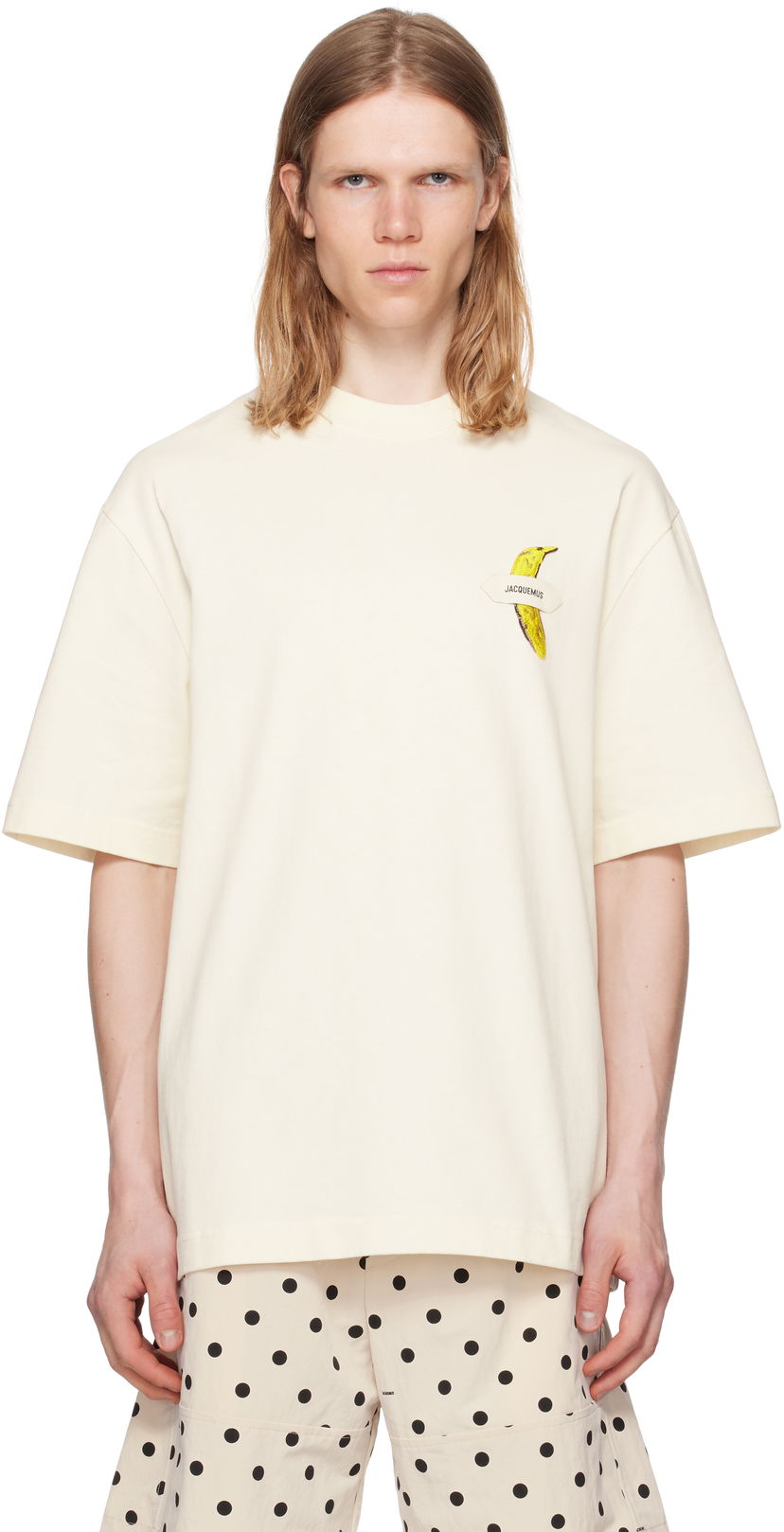 T-paita Jacquemus Jacquemus La Croisière 'The Banane' T-Shirt Valkoinen | 25E255JS323-2125